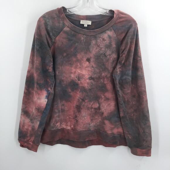 Status By Chenault Pullover Sweatshirt Crew Neck TYe Dye Pink/Blue SZ Medium - Picture 2 of 7